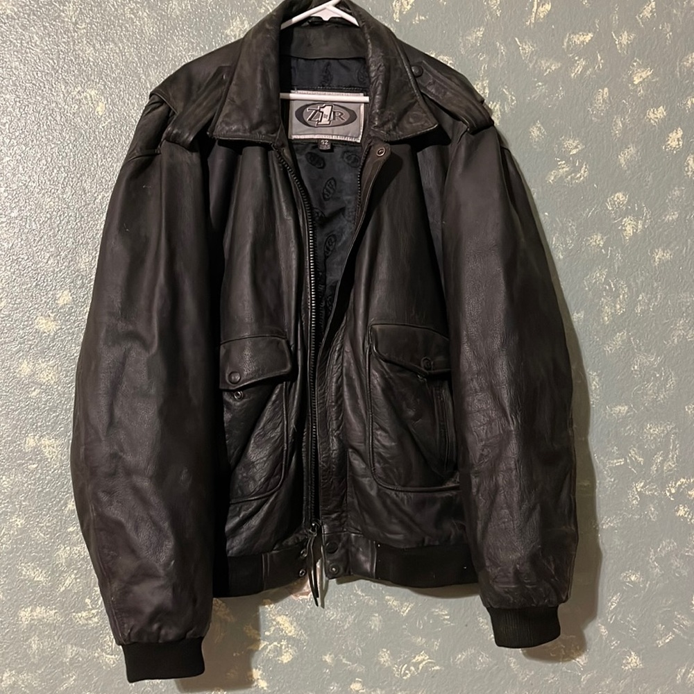 Leather motorcycle jacket